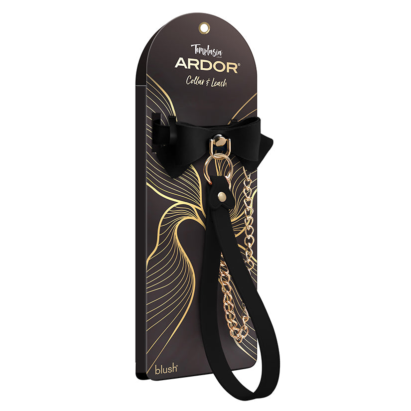 Temptasia Ardor Collar & Leash with Bow – Black