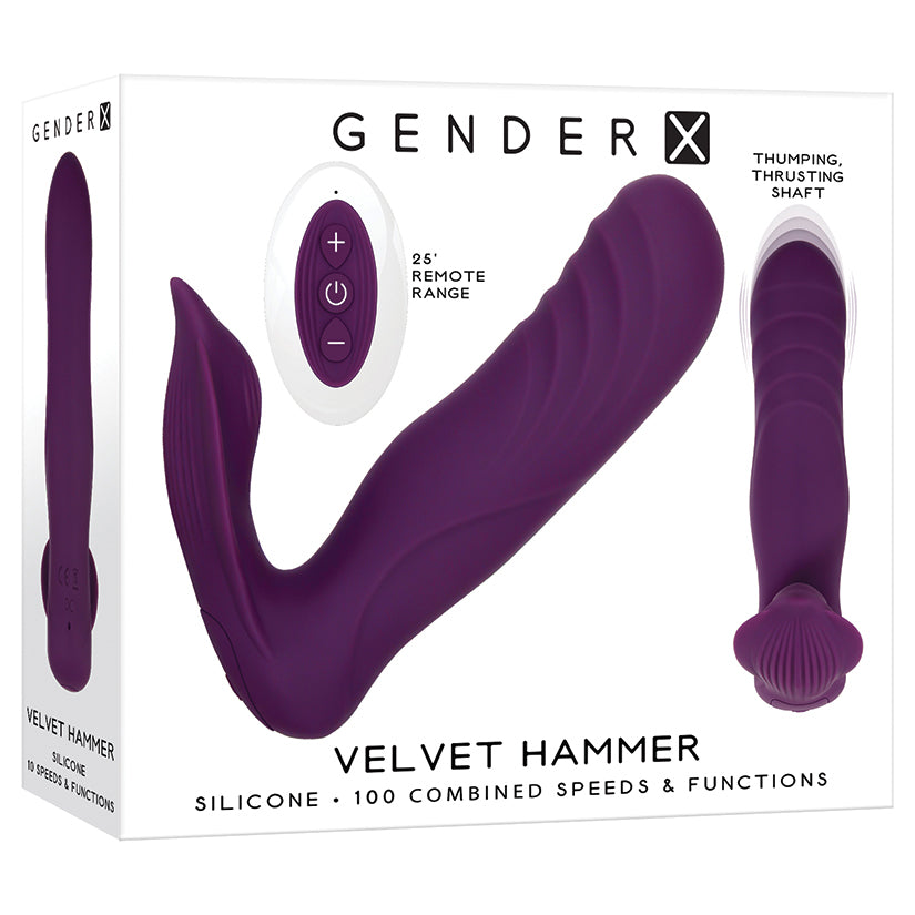 Gender X Velvet Hammer Rechargeable Wearable Dual-Motor Vibrating Massager with Remote Control