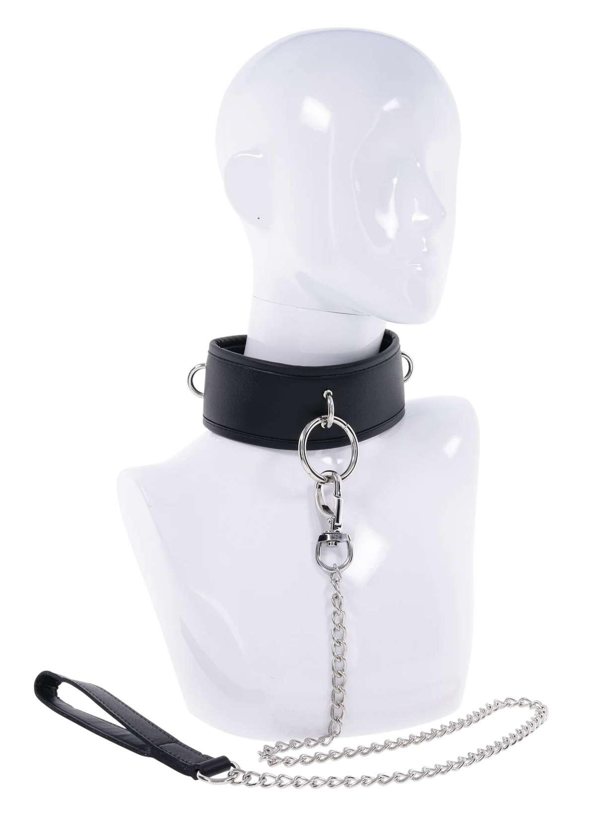 Edge Collar & Leash – Black Faux Leather