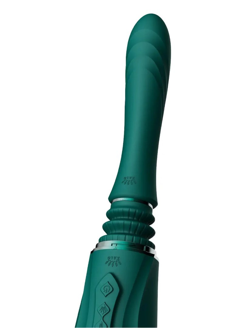 ZALO Sesh Compact Thrusting Sex Machine – 2 Attachments Turquoise Green