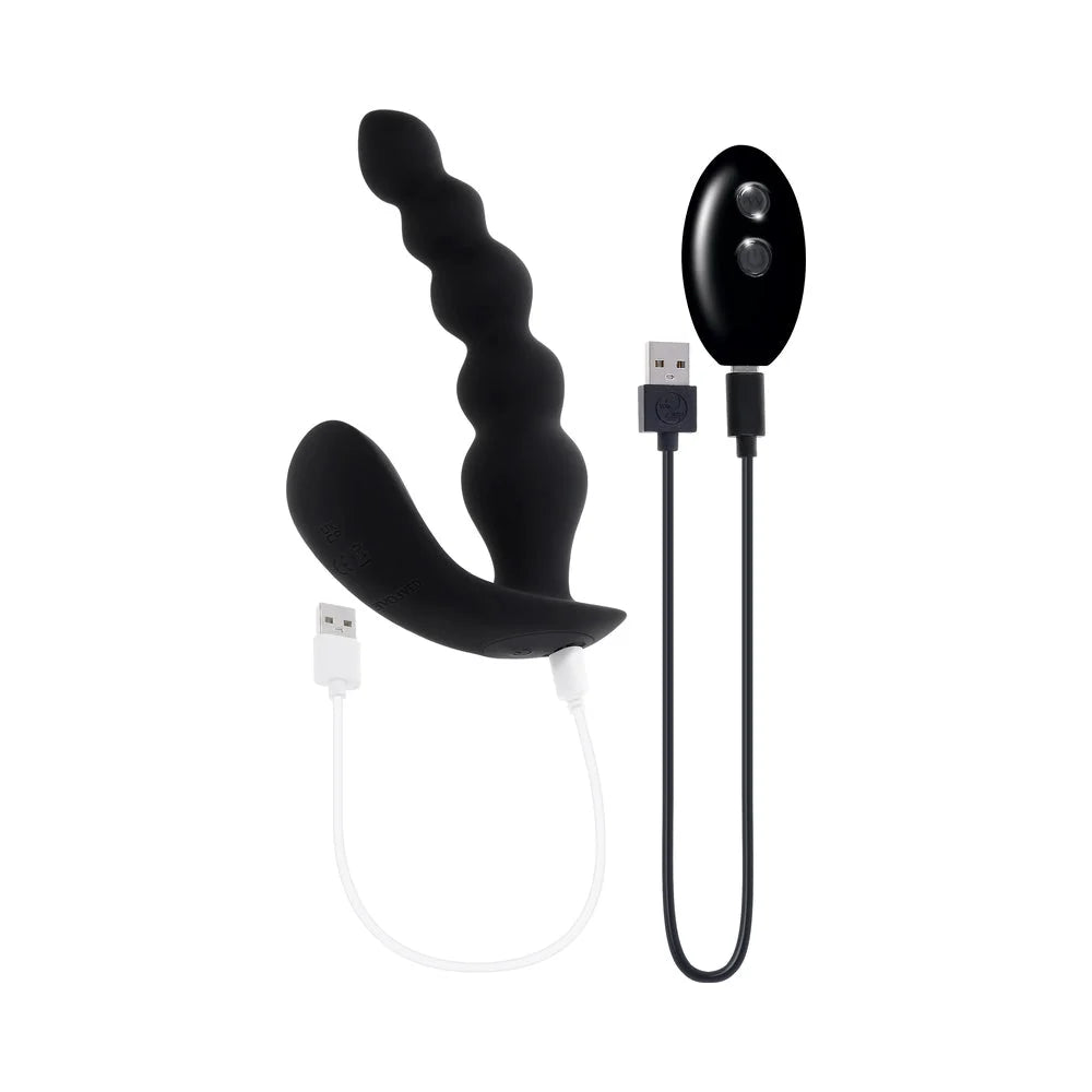 Evolved Bead Me Up Curved Anal Vibrator with Remote Control