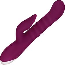 Evolved Lovely Lucy – Burgundy Thrusting Spinning Dual Vibrator with Rotating Beads