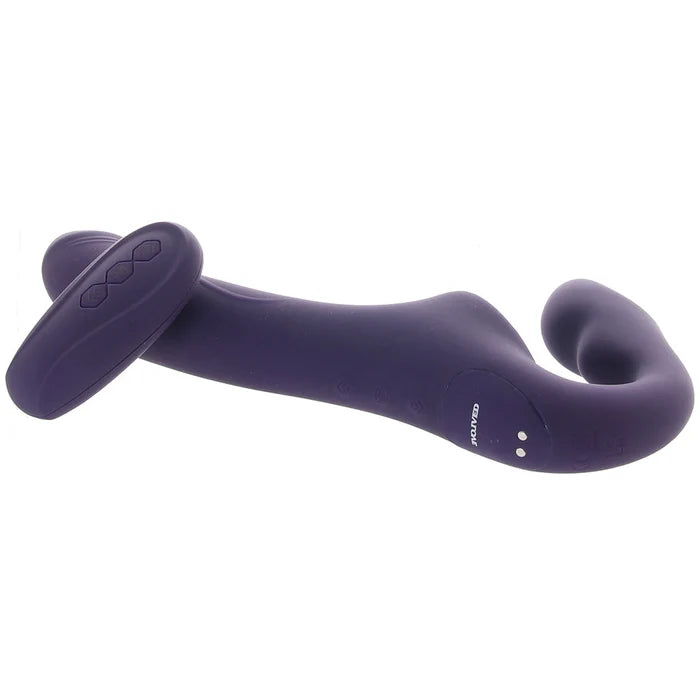 Evolved 2 Become 1 Rechargeable Remote-Controlled Silicone Strapless Strap-On – Purple