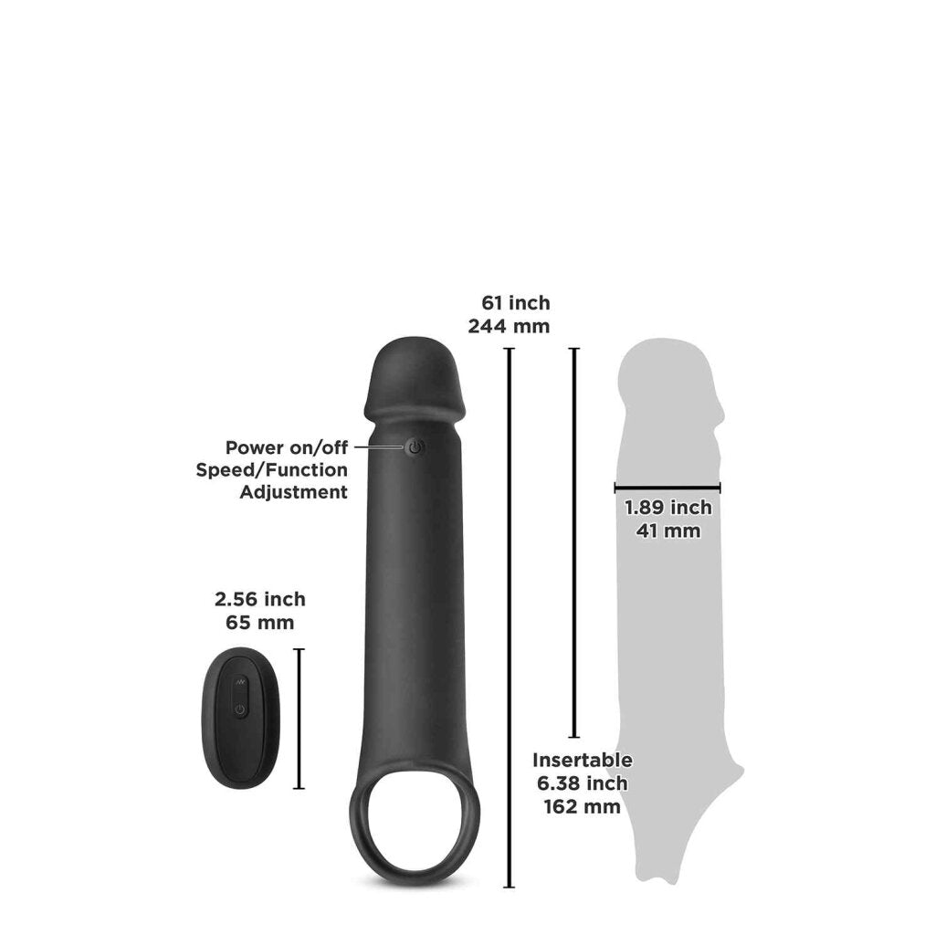 Renegade Brute – Vibrating Silicone Penis Extension Black
