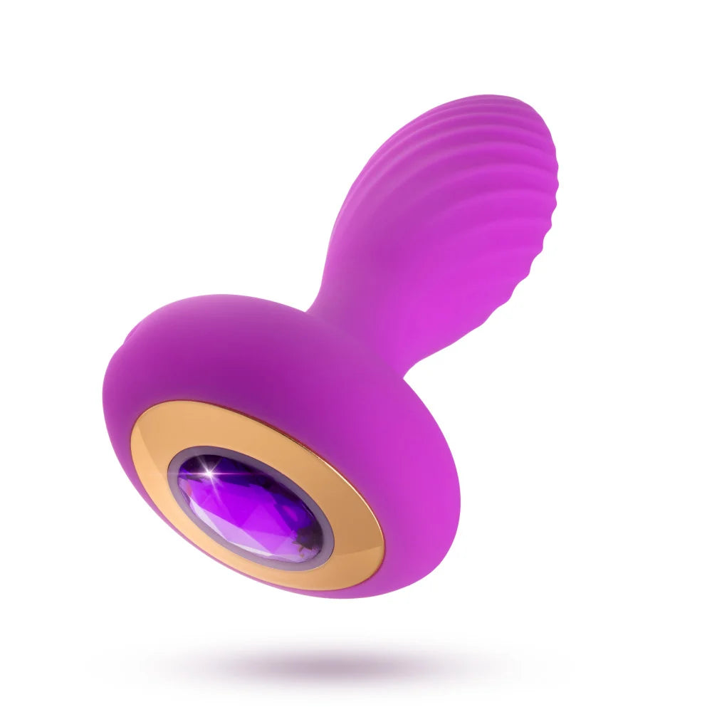 Blush Oh My Gem Charm 4.5" Silicone Vibrating Anal Plug – Amethyst