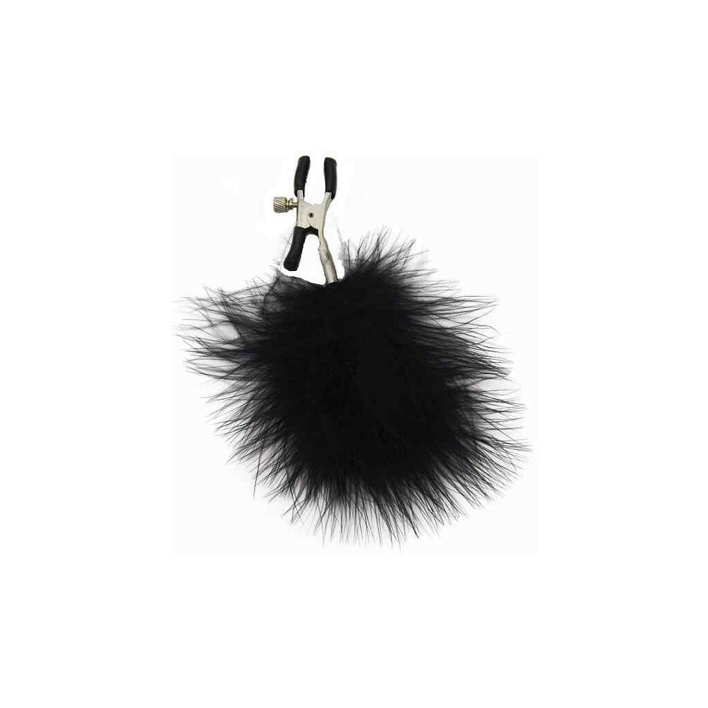 S&M Feathered Nipple Clamps Black