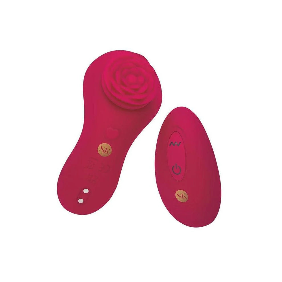Secret Kisses Rosegasm Rose Surprise – Remote Panty Vibrator, Red Silicone
