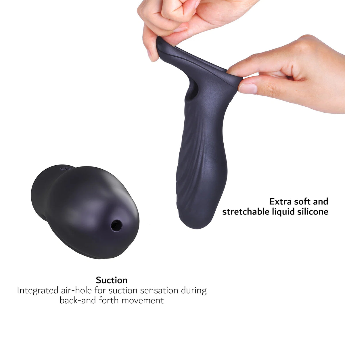 Man Wan Ryzer Penis Extender and Soft Mastubating Sleeve-Black Plum