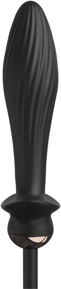 Anal Fantasy Elite Auto-Throb Inflatable Vibrating Plug – Black Silicone Inflatable Butt Plug with Vibration