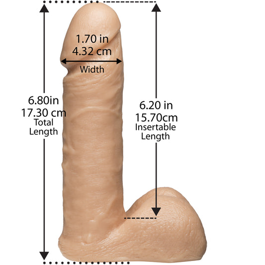 Vac-U-Lock - 6" ULTRASKYN Cock Dildo - Vanilla