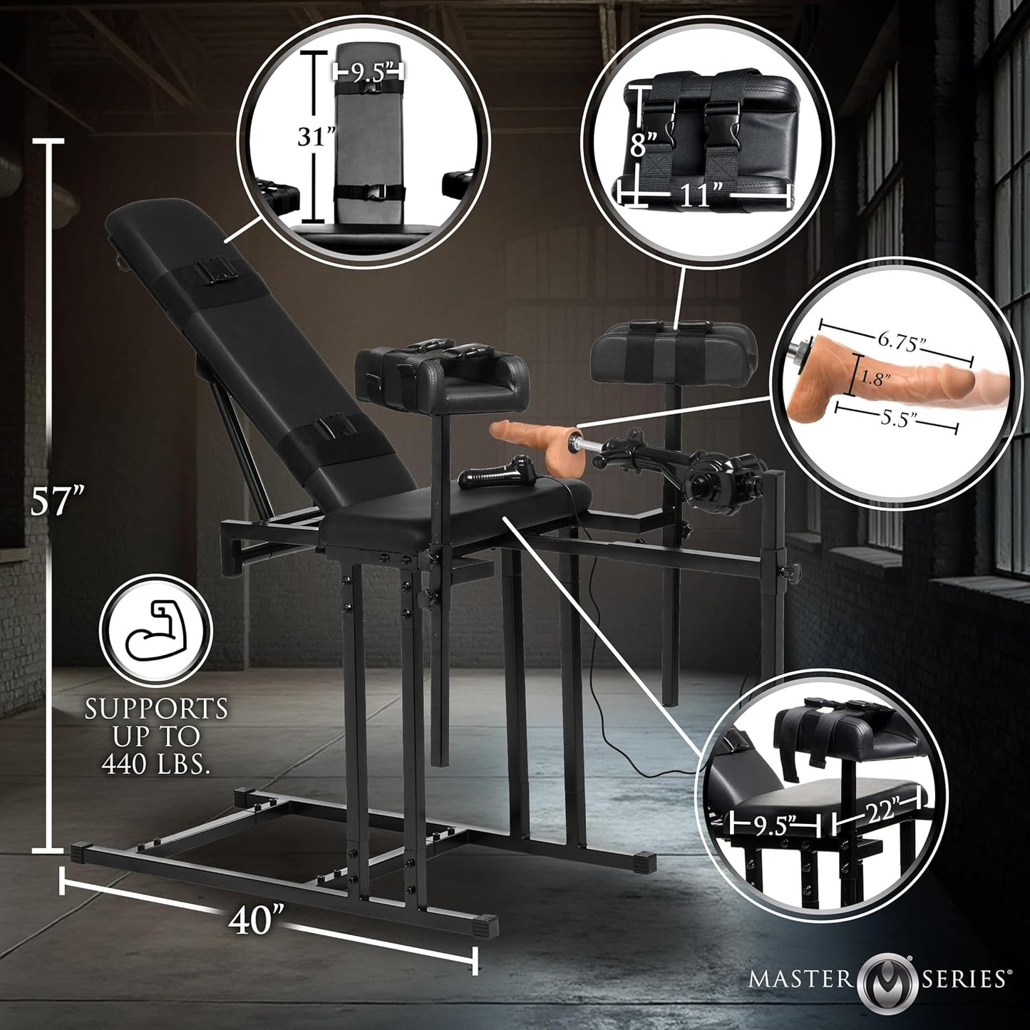 Obedience Chair with Sex Machine