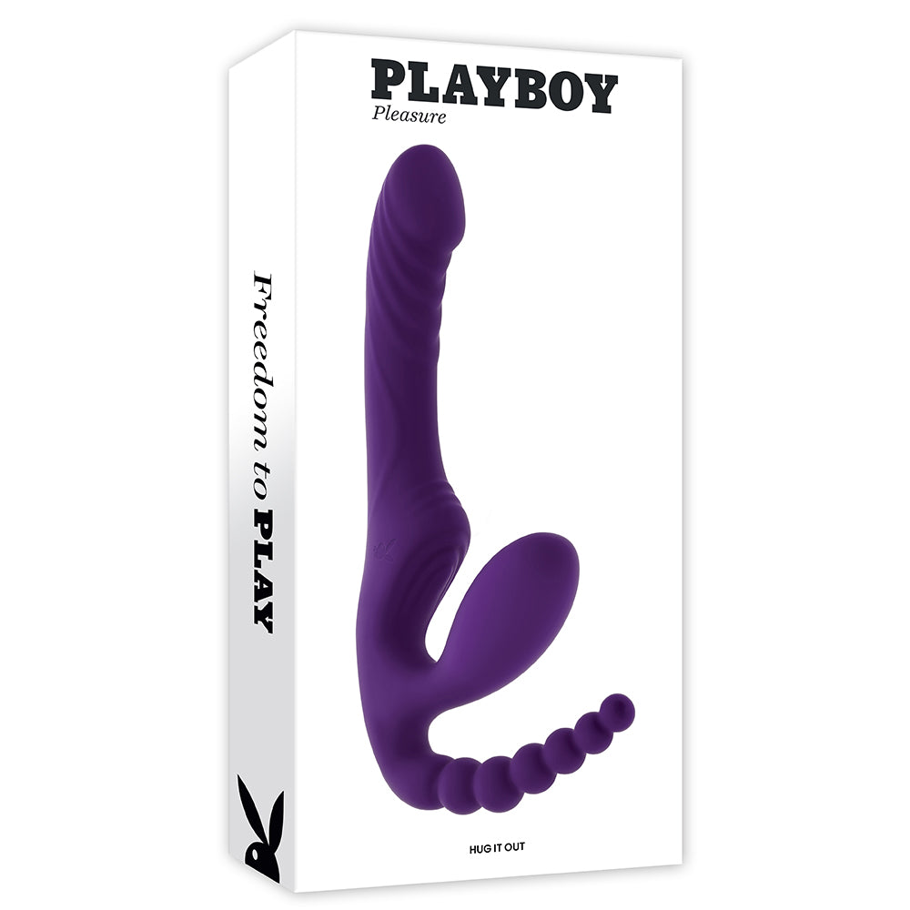 Playboy Hug It Out Triple Stimulation Inflatable Strapless Strap-On