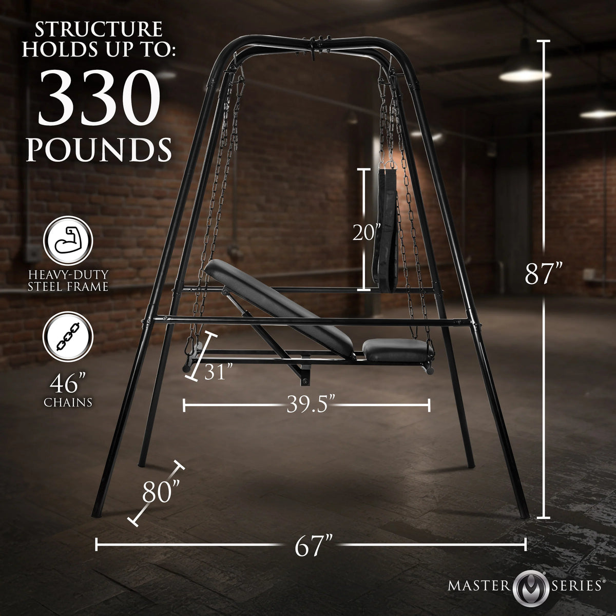 Master Series Throne Adjustable Sex Sling with Stand – Steel Frame Sex Chair For Deep Penetration