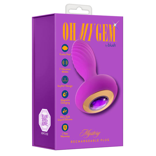 Blush Oh My Gem Charm 4.5" Silicone Vibrating Anal Plug – Amethyst
