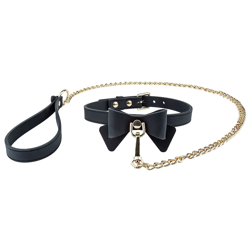 Temptasia Ardor Collar &  Leash with Bow – Black