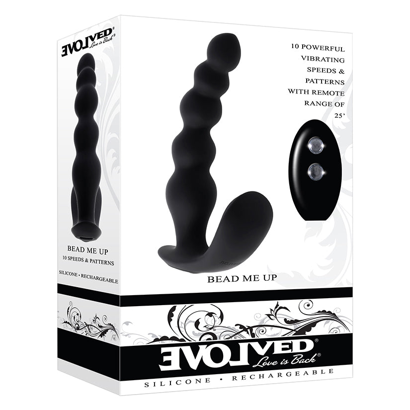 Evolved Bead Me Up Curved Anal Vibrator with Remote Control
