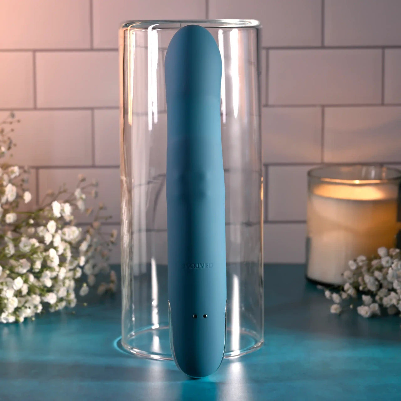 Evolved Queen Of All Trades Teal Thrusting Rotating Vibrator