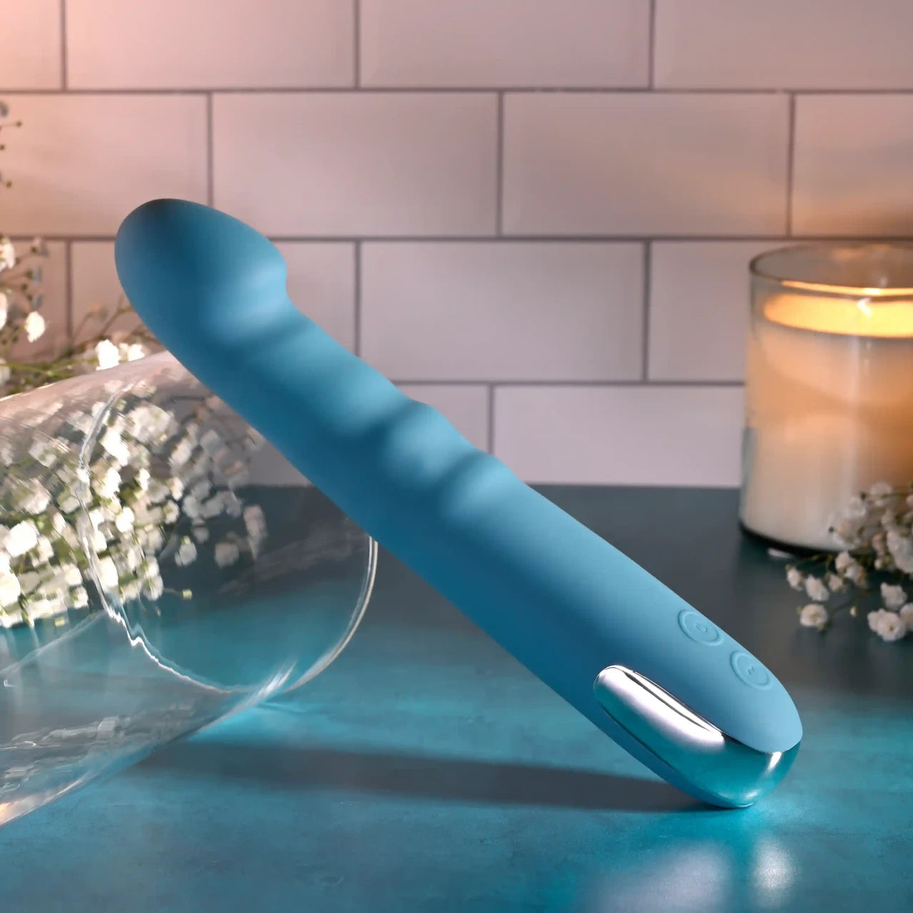 Evolved Queen Of All Trades Teal Thrusting Rotating Vibrator