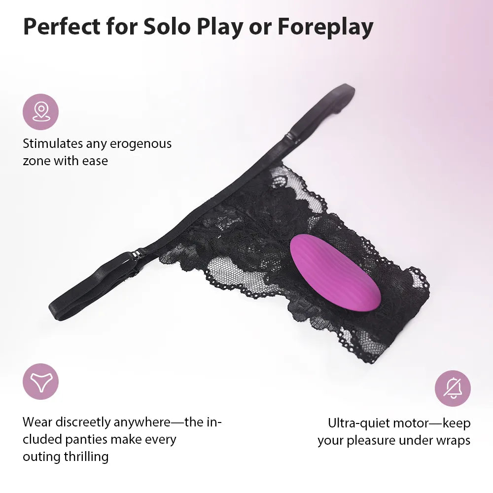 SVAKOM Edeny – App-Controlled Clitoral Panty Vibrator with Lace Panties, Purple