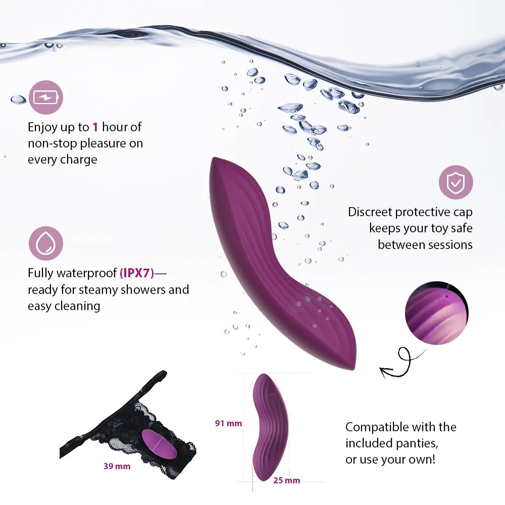 SVAKOM Edeny – App-Controlled Clitoral Panty Vibrator with Lace Panties, Purple