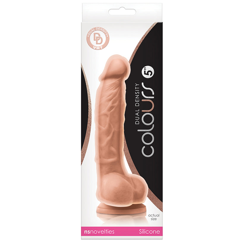 Colours Dual Density 5" White Suction Cup Dildo