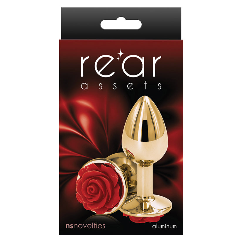 Rear Assets Rose Small-Red Aluminum Butt Plug