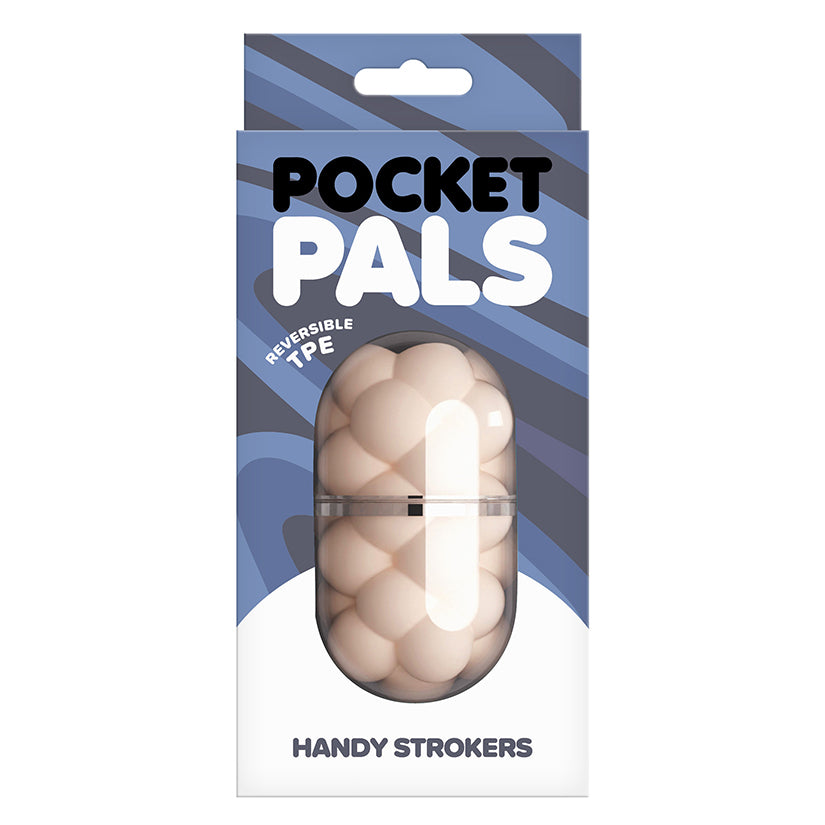 NS Novelties Pocket Pals Bubbles – Reversible TPE Male Stroker Egg in Travel Case, Vanilla