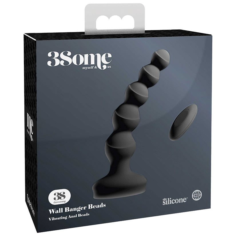 Pipedream 3Some Wall Banger Vibrating Anal Beads – Black