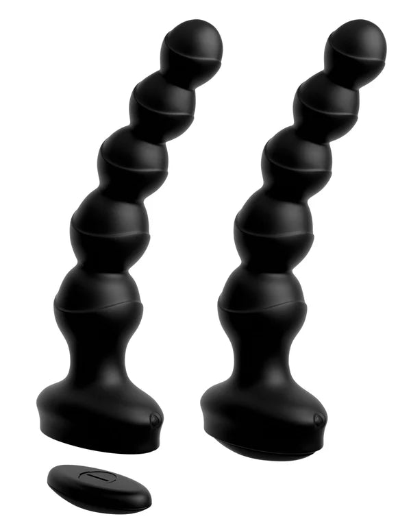 Pipedream 3Some Wall Banger Vibrating Anal Beads – Black