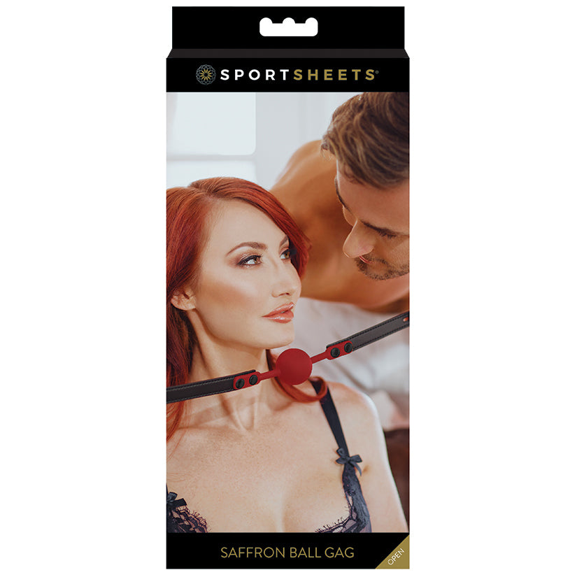 Saffron Ball Gag Sportsheets Locking Silicone Ball Gag