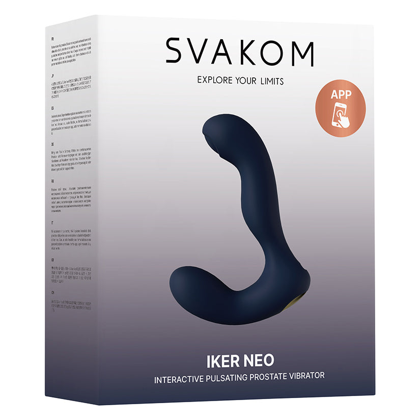 SVAKOM Iker Neo – App-Controlled Pulsating Prostate Vibrator, Navy Blue