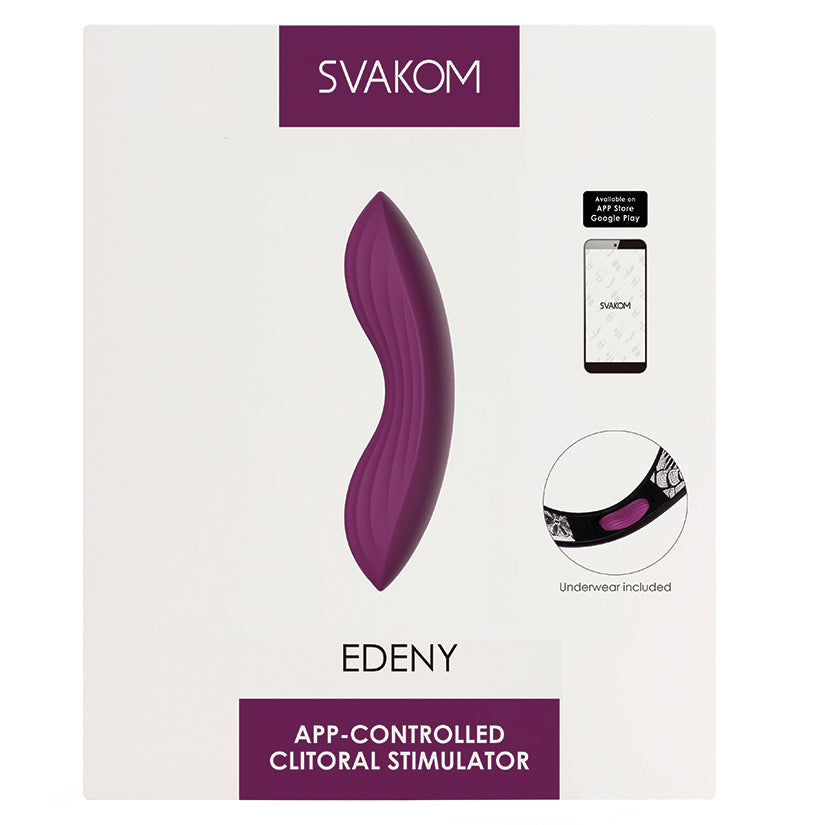 SVAKOM Edeny – App-Controlled Clitoral Panty Vibrator with Lace Panties, Purple