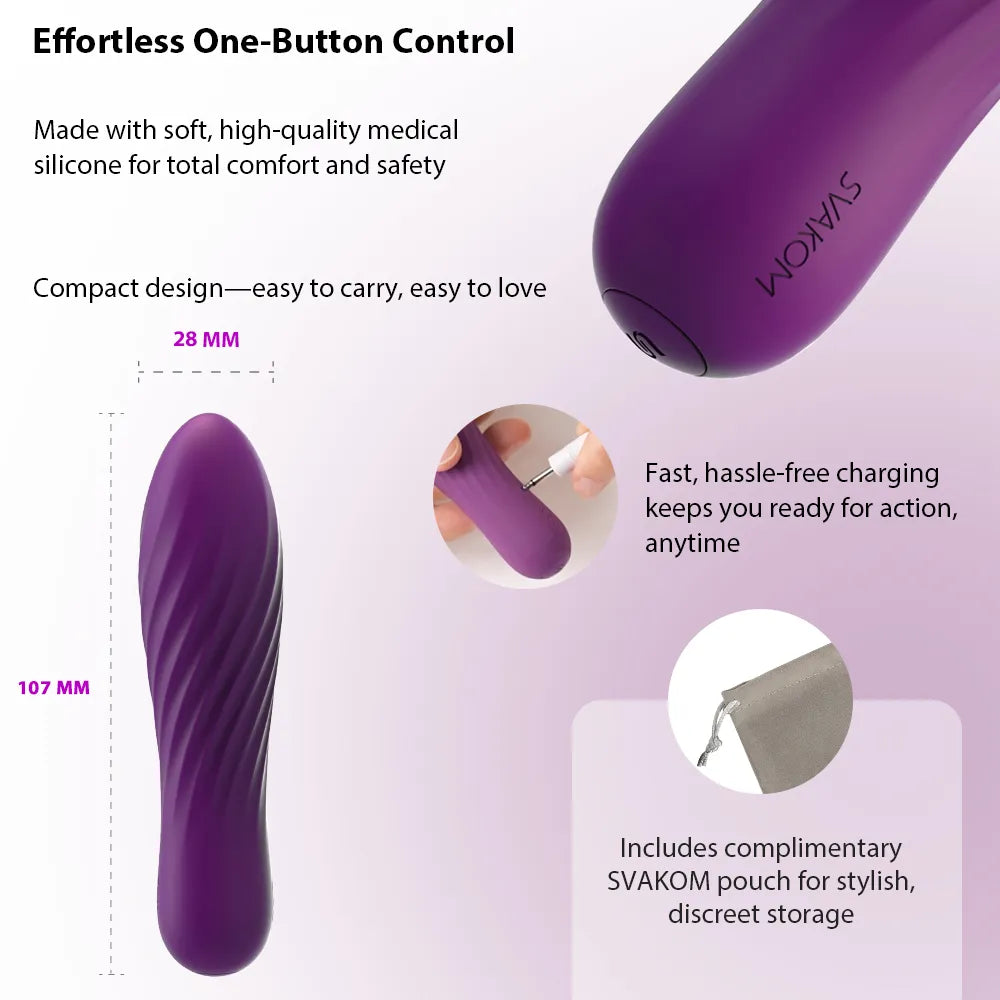 SVAKOM TULIP Strong Firm Bullet Vibrator Purple