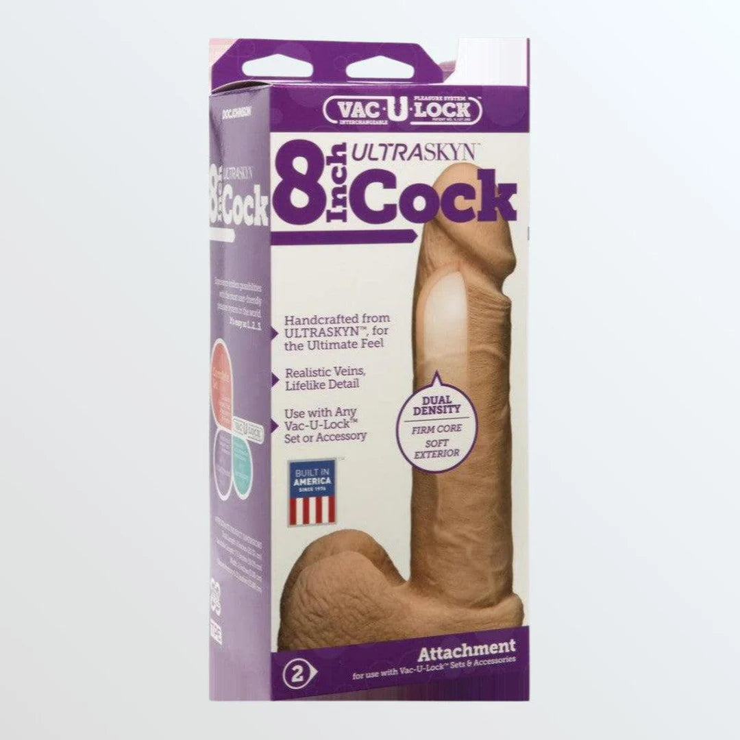 Vac-U-Lock - 8" ULTRASKYN Realistic Cock Dildo With Suction Cup- Vanilla
