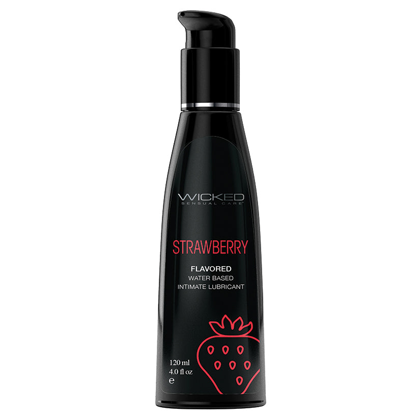 Wicked Aqua Strawberry Flavored Water-Based Lubricant 4oz