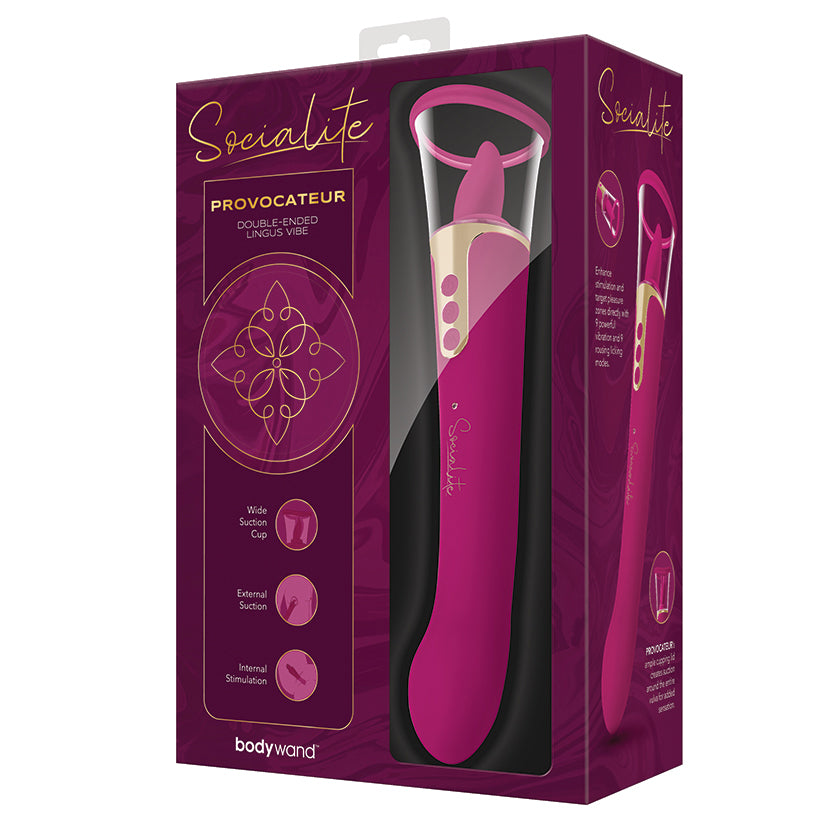 Bodywand Socialite Provocateur – Double-Ended Licking Tongue and G-Spot Vibrator, Pink