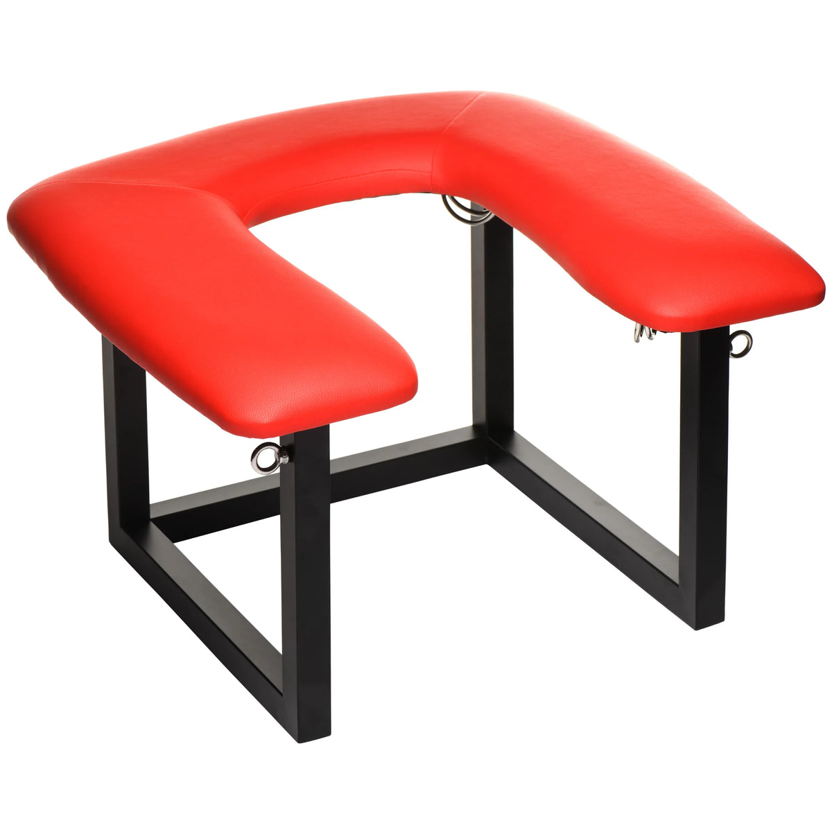 Master Series Queening Chair – Red Vegan Leather Facesitting Stool with Head Sling