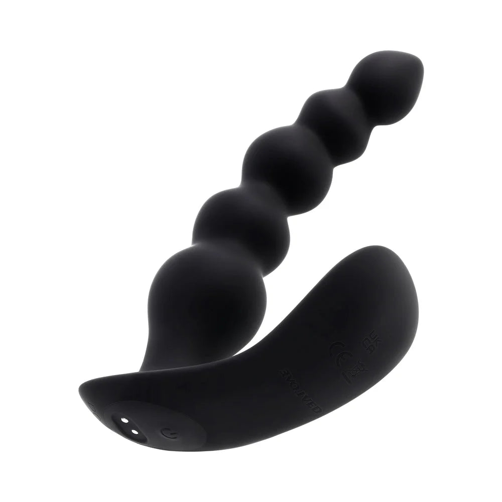 Evolved Bead Me Up Curved Anal Vibrator with Remote Control