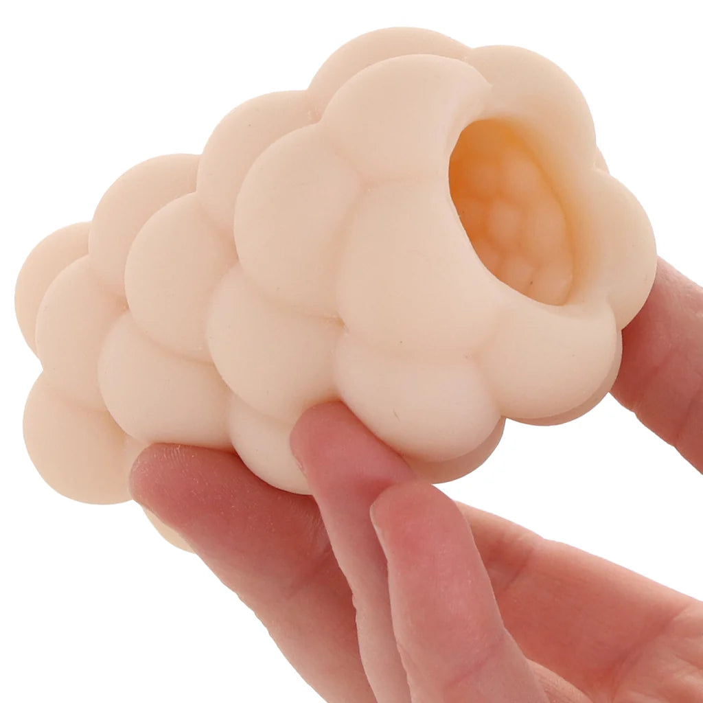 NS Novelties Pocket Pals Bubbles – Reversible TPE Male Stroker Egg in Travel Case, Vanilla