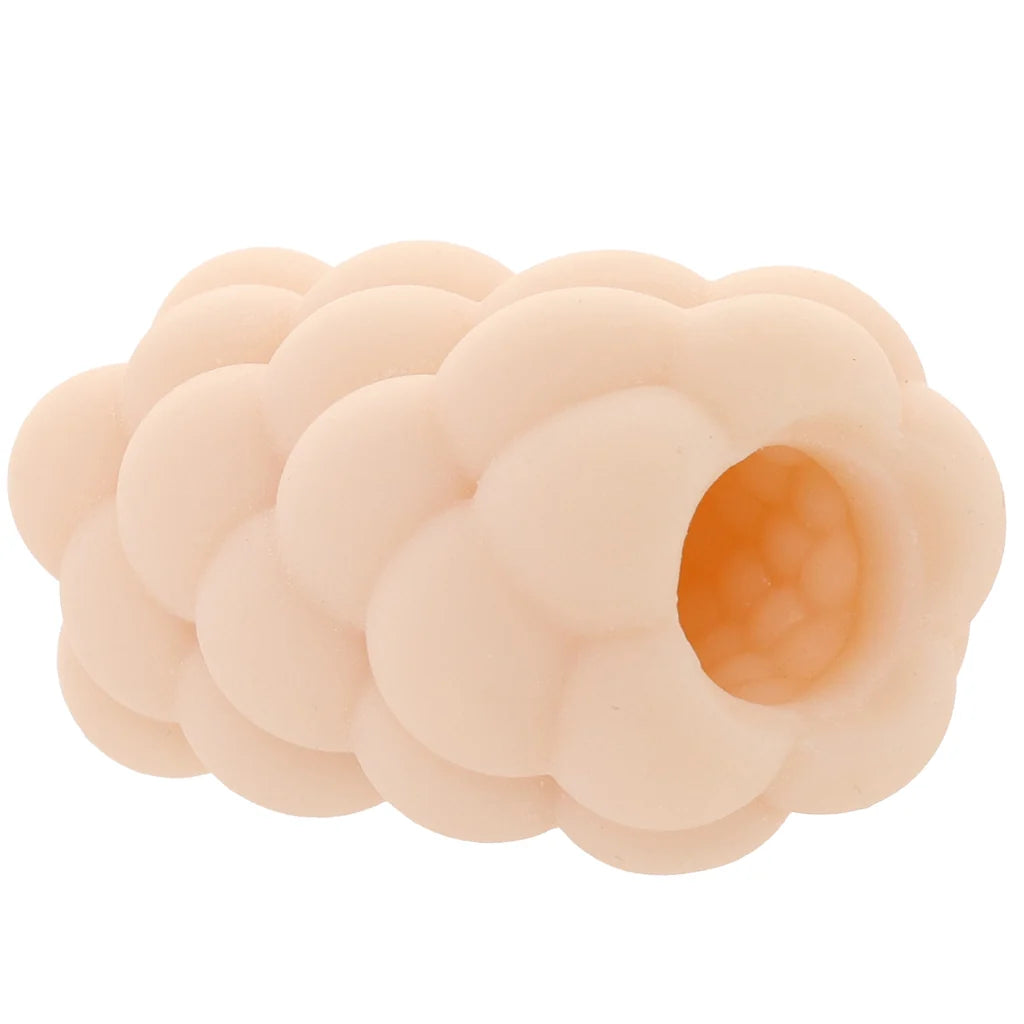 NS Novelties Pocket Pals Bubbles – Reversible TPE Male Stroker Egg in Travel Case, Vanilla