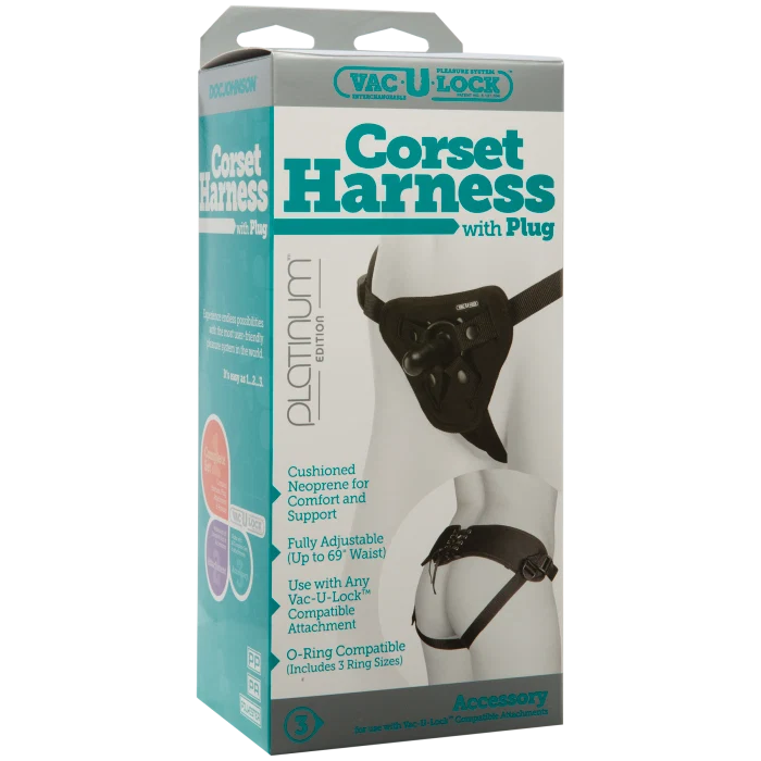 Vac-U-Lock Platinum Corset Harness with Plug